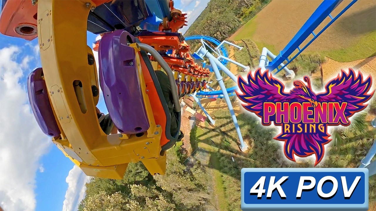 Phoenix Rising (4K вид с заднего сиденья) - Busch Gardens Tampa, Тампа, Флорида