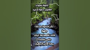 تلاوة بصوت القارئ حمزة سعيد #تلاوة #quran