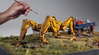 Mech Walkers Help Apocalypse Survivors Escape A Contaminated Land | #diorama #scalemodel #resin
