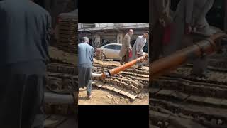 Hydraulic Cylinder Rod Got BENT by Heavy Stone 😱💥 | Massive Damage #shorts