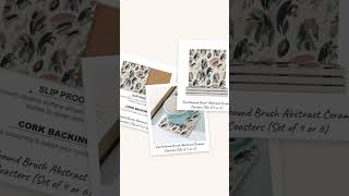 Earthbound Brush Abstract Ceramic Coasters (Set of 4 or 6)