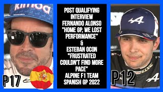 DUOS ALPINE F1 BOYS FERNANDO ALONSO & ESTEBAN OCON POST QUALIFYING SPANISH GP 2022