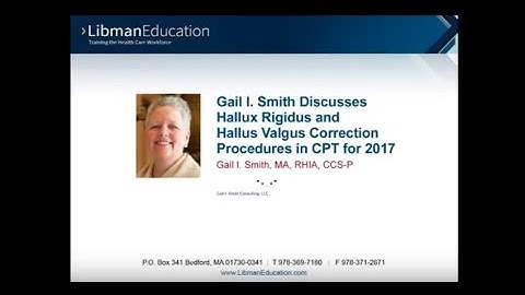 Hallux Rigidus and Hallus Valgus Correction Procedures in CPT for 2017