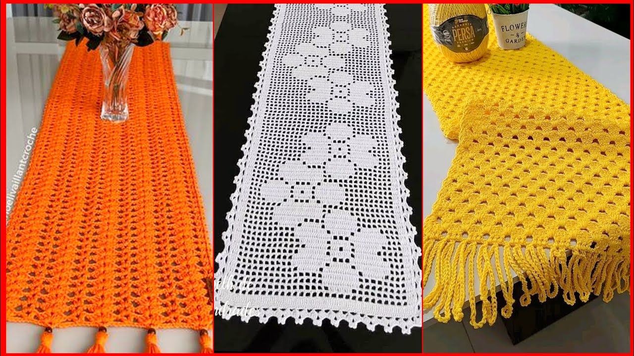 100 Rectangular Crochet Table Runner pattern ideas #diy #crochet #decoration 