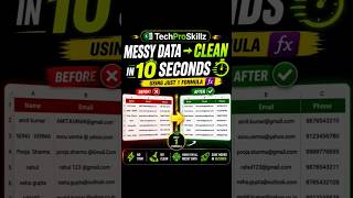 Messy data clean in 10 Seconds #excel #tipsandtrics
