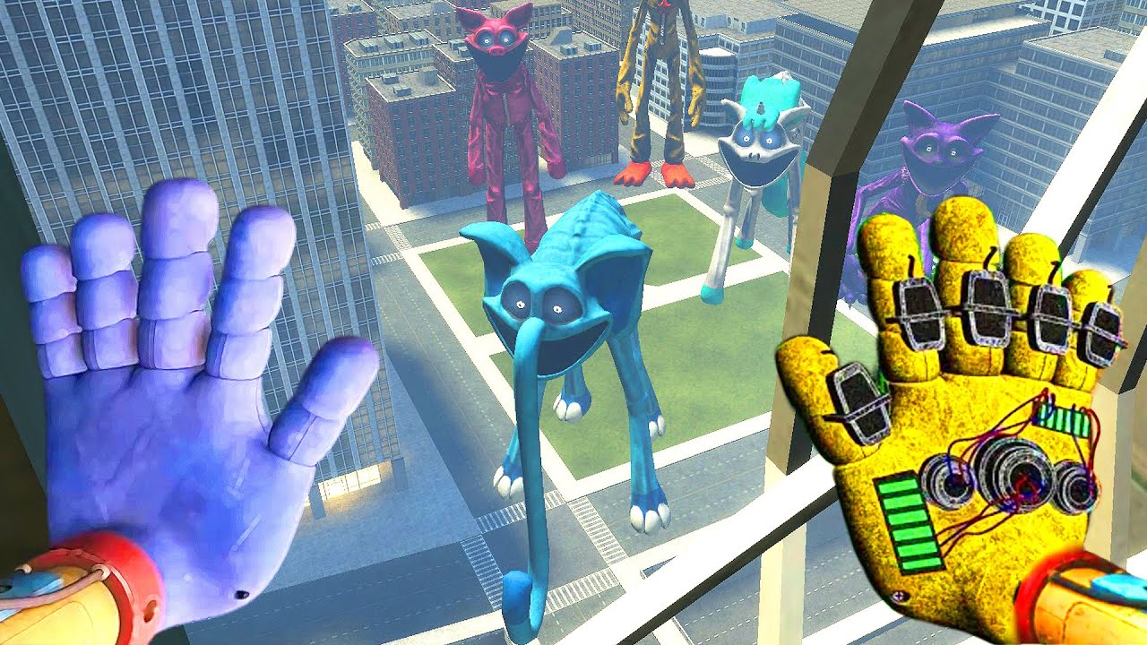 HUGE SCARY SMILING CREATURES FROM POPPY PLAYTIME HAVE TAKEN OVER THE CITY - GARRY`S MOD