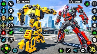 Flying Jet Car Transformation Robot Game Mega Transform War in City Mega City 😯😯- Android Gameplay screenshot 1