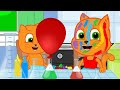 🔴 Cats Family in English - Rainbow Paint Cartoon for Kids