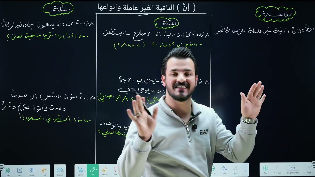 النفي 13 |(إنْ) النافية الغير عاملة والغير نافية | أ. منتظر الحميداوي