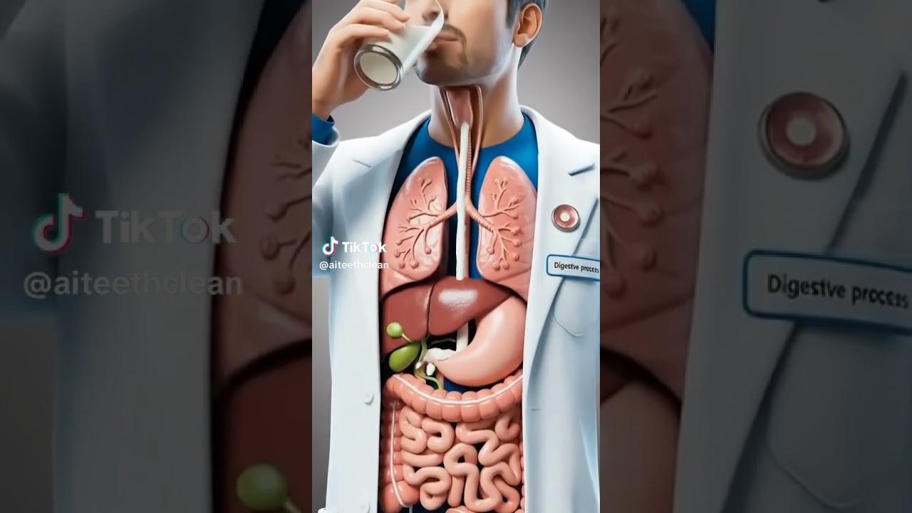 "3D Human Body Animation | Drinking Milk & Digestive System Explained"
