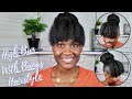 NO CROCHET! High Bun With Bangs Using Toyotress Marley Hair | Short Natural Hairstyles For Beginners