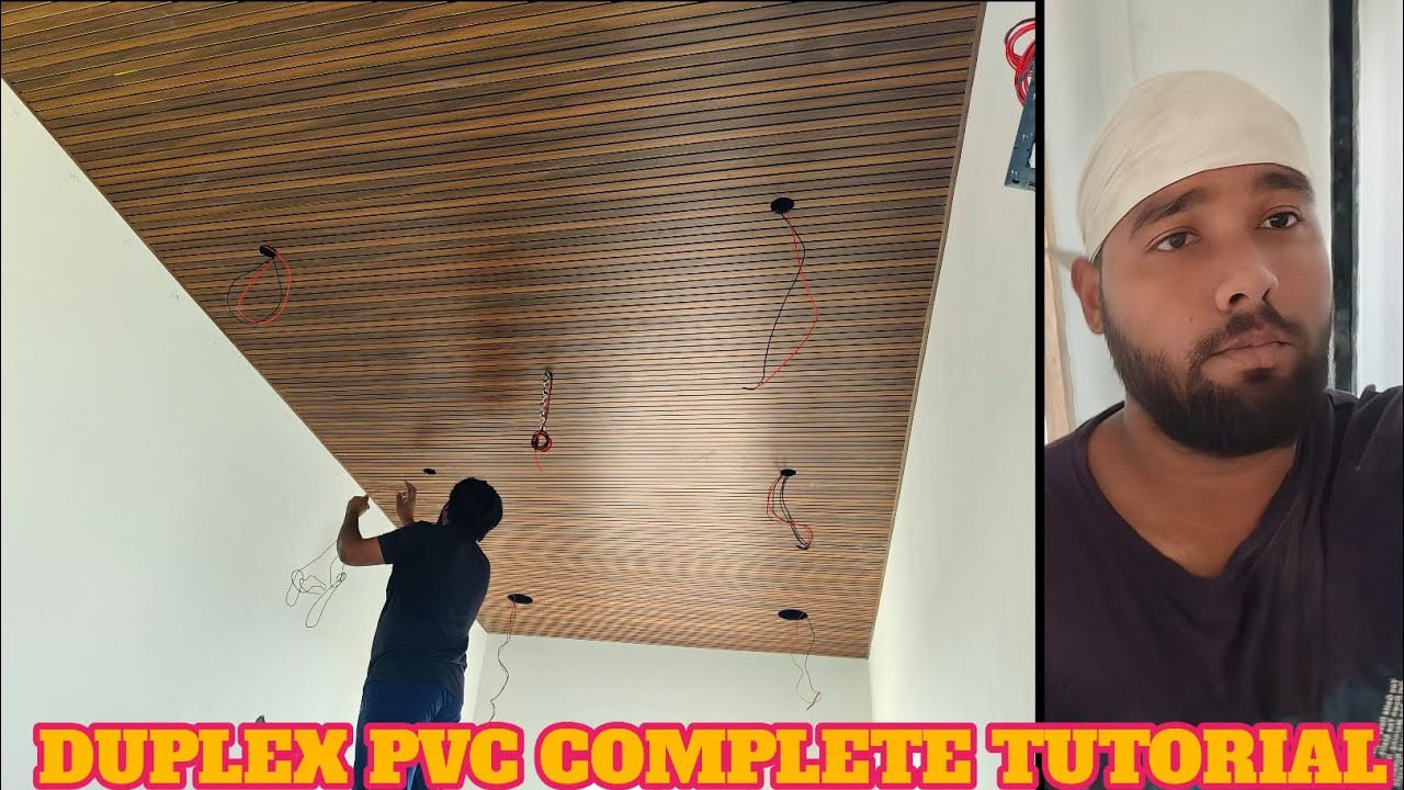 😍 Duplex PVC Design Complete Tutorial 2026 Flotad PVC Panel with Golden Radium Patti Modern PVC 