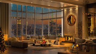 4K Cozy Apartment Luxury in New York - Smooth Piano Jazz Music for Relaxing, Sleeping and Studying