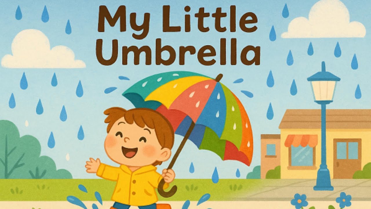 My Little Umbrella Song for Kids | Fun English Nursery Rhyme About Rain, Colors, and Puddles
