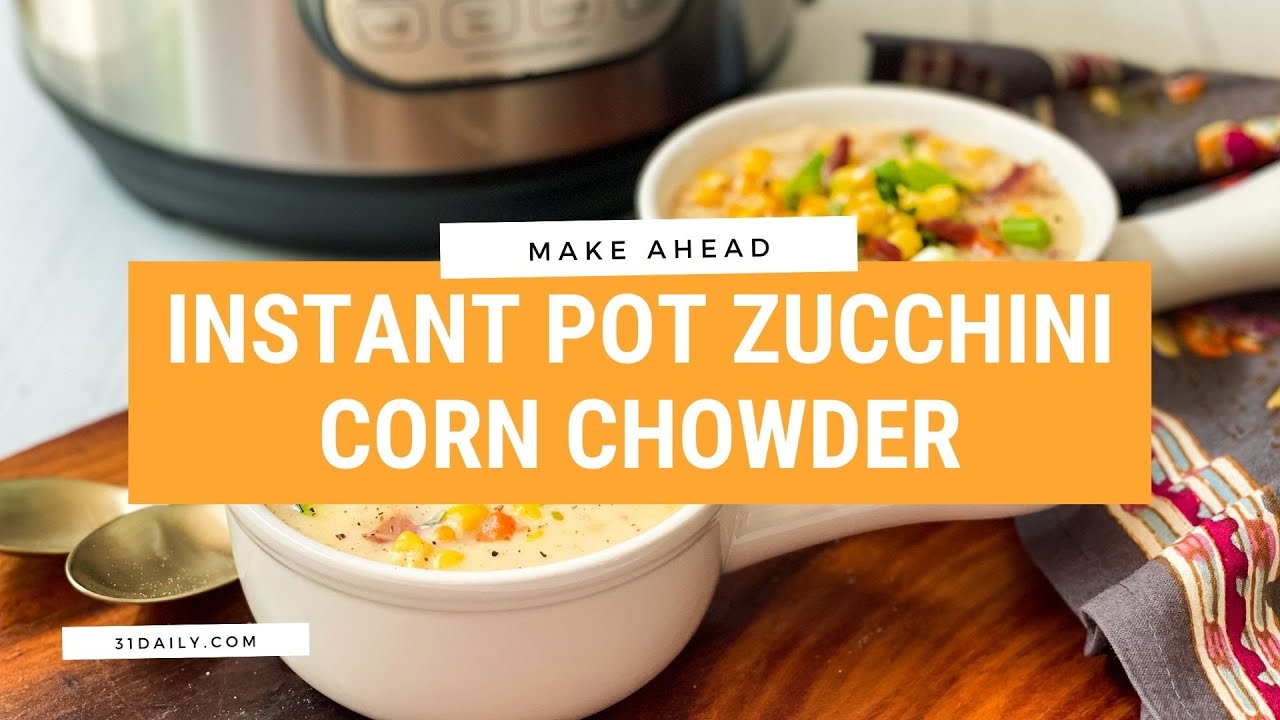 Instant Pot Zucchini Corn Chowder with Bacon