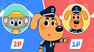 Who is the Best? Sheriff Labrador or Little Koala - Help Them to Play Checkers - Babybus Games screenshot 4