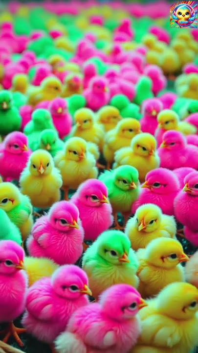 Colorful Chick Melt Your Heart 🐥🌈 #birds #adorablechicks #chicks