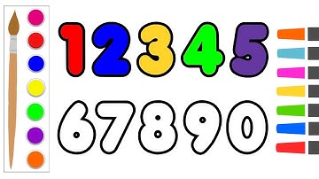 Coloring and Drawing  Glitter Number for Kids, Toddlers | Learn Colors Learn Numbers | Coloring Art