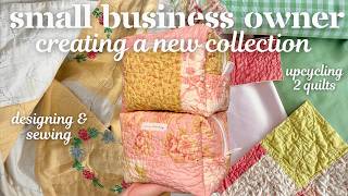 SEWING MY SEPTEMBER COLLECTION🍂🧡 || upcycling 2 vintage quilts into limited edition bags for fall