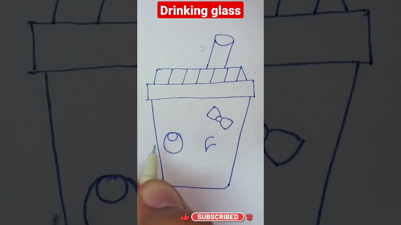 draw a cute drink drinking glass cup colddrink glass viral on youtube 