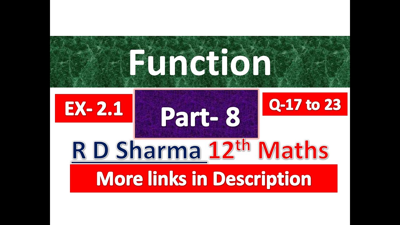 Function | R D Sharma | Class 12th Maths Solution | Dhanpat Rai ...