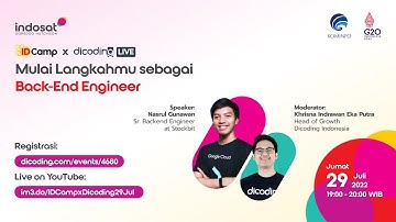 IDCamp x Dicoding LIVE - Mulai Langkahmu Sebagai Back-End Engineer