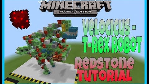 MCPE : The Velocicus DinoSaur T Rex Robot (Weaponized) - Mcpe Slime Block Redstone Creations