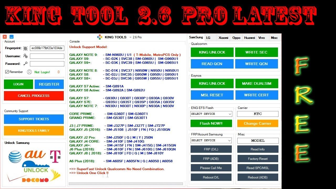 King Tool 2 6 Pro Latest Remove Pattern Password Frp By Techie Tech