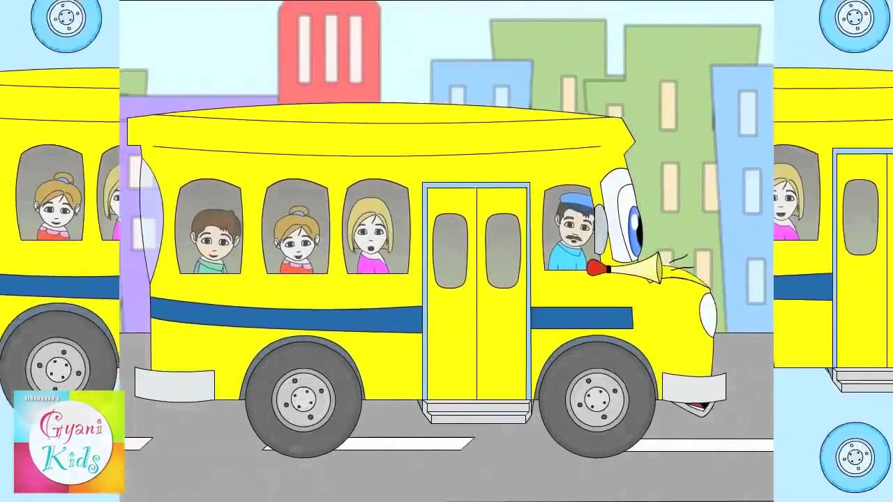 The Wheels on the Bus Nursery Rhyme Cartoon Animation Song For Children