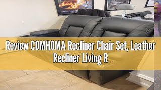 Review COMHOMA Recliner Chair Set, Leather Recliner Living Room Furniture Sets, Recliner Sofa Lovese