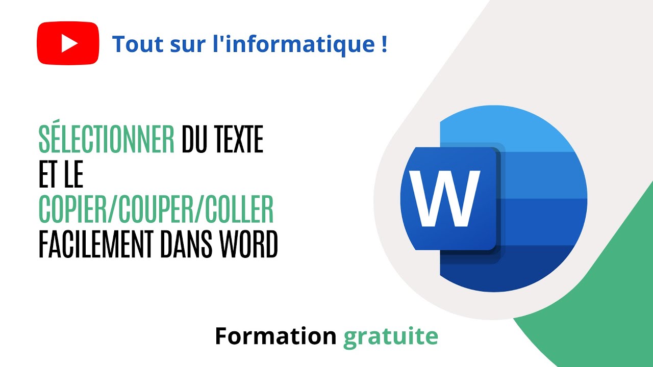 Comment COPIER, COLLER et SÉLECTIONNER facilement du TEXTE dans WORD ? YouTube