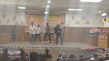 A group dance by electrical boys on Students induction program GCE keonjhar