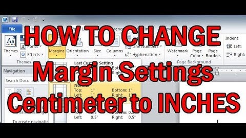 How to Change the Margin Setting on Microsoft Word from Centimeters to Inches?