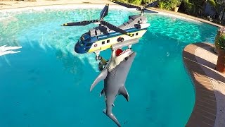 Shark attacks Lego Helicopter