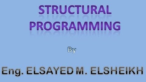 Structural Programming (Lesson 01) Introduction