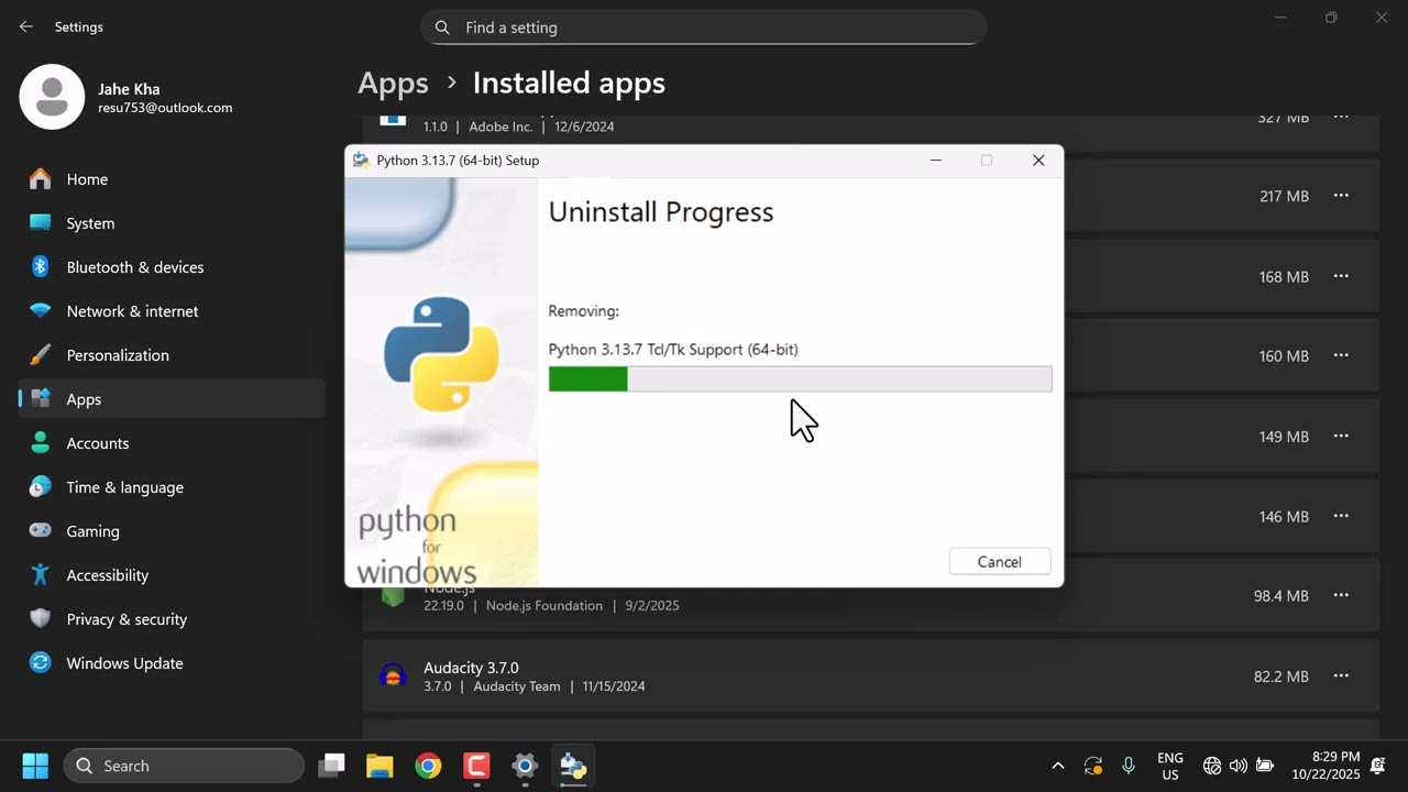Как полностью удалить Python в Windows без каких-либо инструментов
