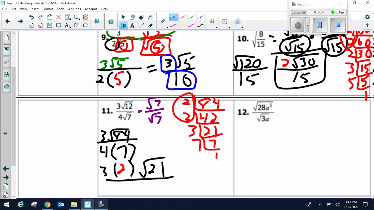 Topic 3 Dividing Radicals - YouTube