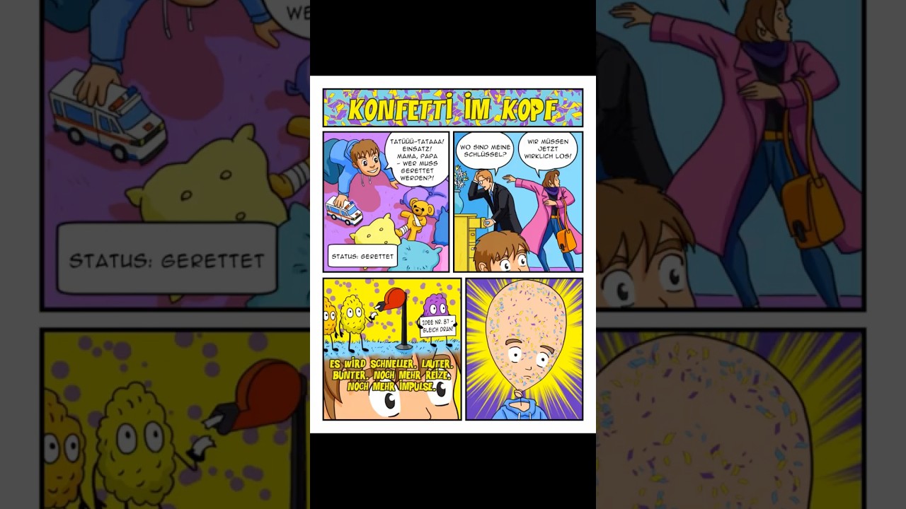 Wem kommt die Situation aus dem Comic bekannt vor? #konfettiimkopf #songcomic #neurodivergent #adhs