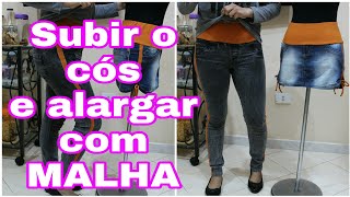 #Diy Como subir o cós e alargar calça jeans e saia com malha