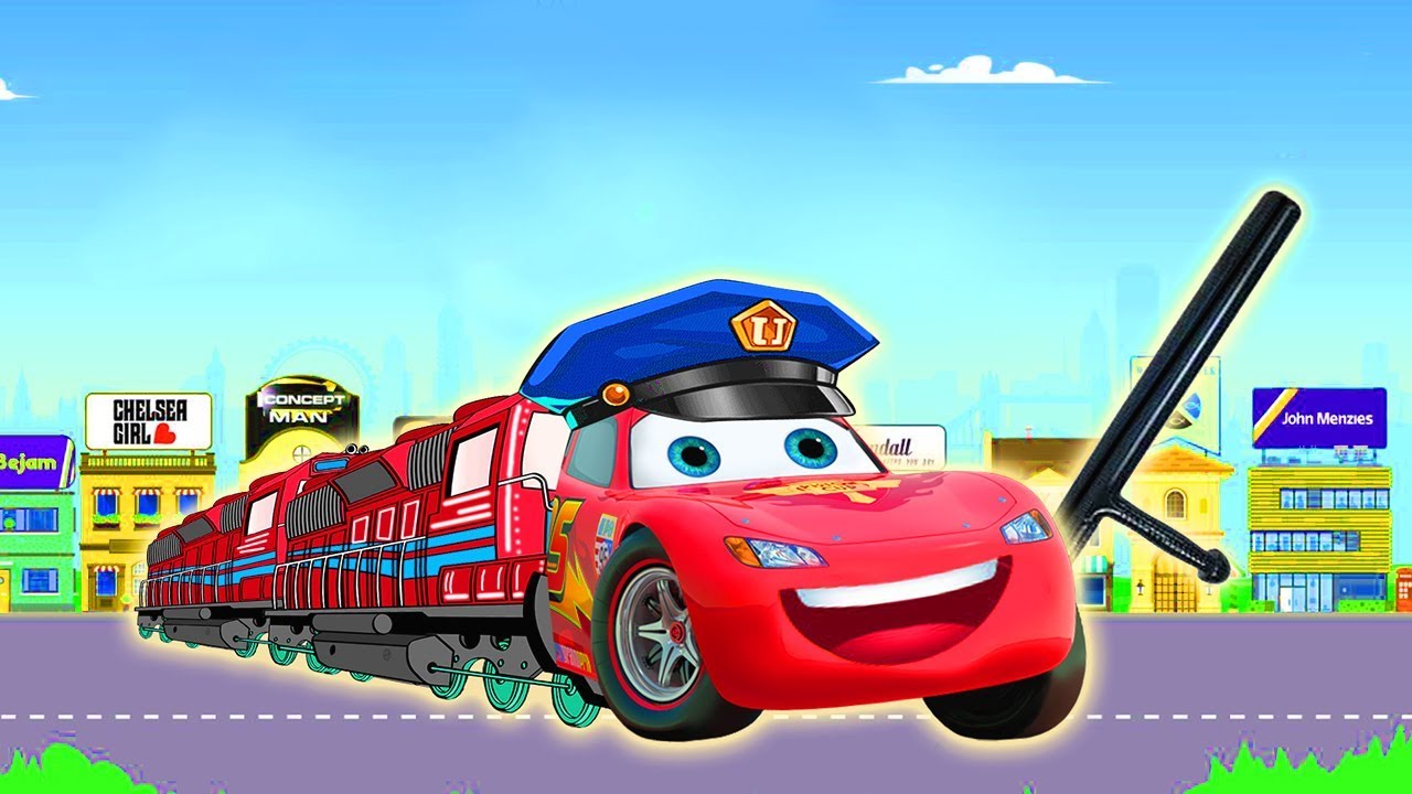 Disney Cars 3 Lightning McQueen Police Car Learn Colors & Finger Family