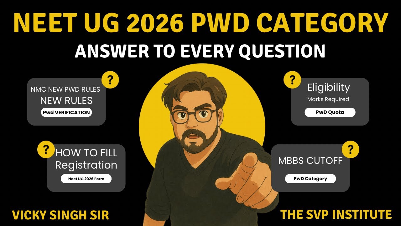 PwD Candidates Neet 2026 Complete Guide Answer To All Your Questions SVP Institute Vicky Singh Sir