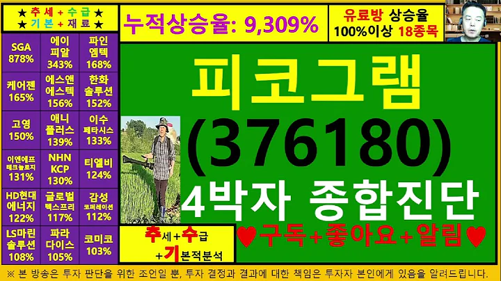피코그램(376180)4차원종목진단및향후주가전망 추수기(추수)전문가