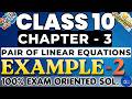 Class 10 Maths - Chapter 3 | Pair of Linear Equations | Example 2 NCERT Solution