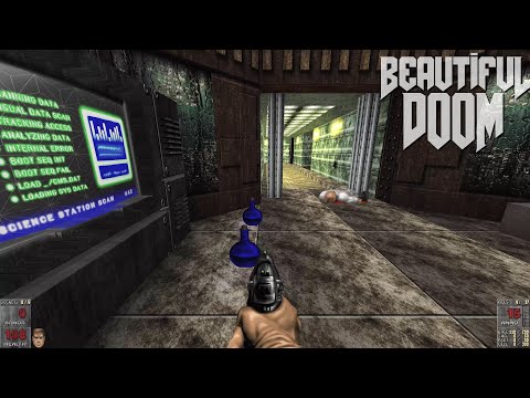 Beautiful Doom HD [Upscale, Rain, Relighting, Parallax] - Doom 2 Recreation Project: Map01 | 4K/60