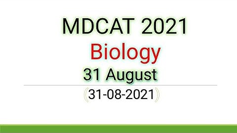 PMC MDCAT | MDCAT Biology | 31 August | Answer Key | Solution