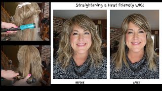 Let's STRAIGHTEN a Heat-friendly SYNTHETIC WIG using 2 different hot tools!!!  You can do this, too! screenshot 3