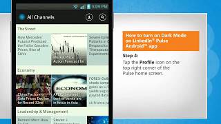 How to turn on Dark Mode on LinkedIn® Pulse Android™ app screenshot 1