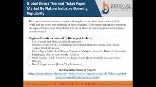 Global Direct Thermal Ticket Paper Market Is Expected to Grasp a CAGR of 6.35% by 2028