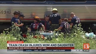 Mother and daughter injured when train hits car
