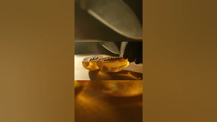 🔪✨Slicing a Glass Papaya in 8K Macro🍽️| ASMR Cutting Sounds & Prismatic Perfection #GlassFruit #ASMR